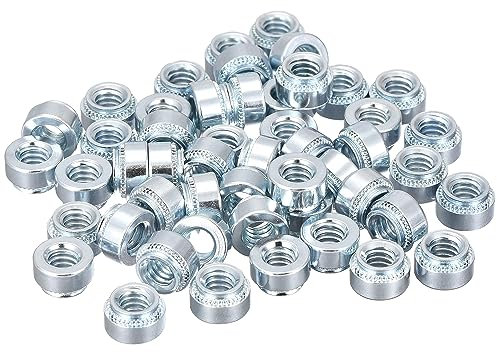 QUARKZMAN Self-Clinching Muttern, 1/4-20x5,59mm Karbonstahl Nietmutter Befestigungselement 50 Stück