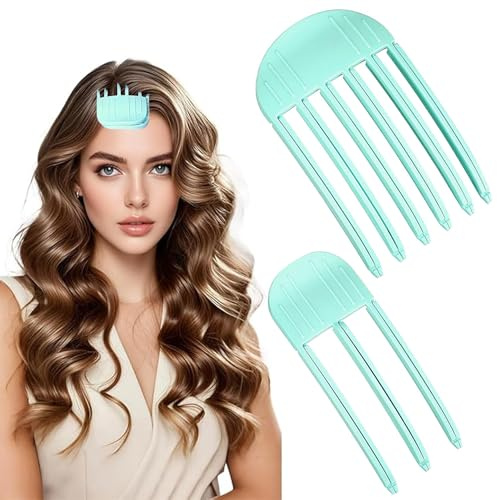 2 Juego de clips de volumen instantáneo premium para raíz - 3/6 dientes, sin marcas, para frange esponjoso y cresta alta (verde menta)