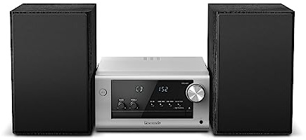 Panasonic SC-PM702EB-S Micro HiFi Compact Stereo System with FM / DAB / DAB+ Radio, 80W Output Power, 2-way Speakers, CD/MP3 Player, Bluetooth, USB, AUX-IN Auto Play, Silver (Renewed)