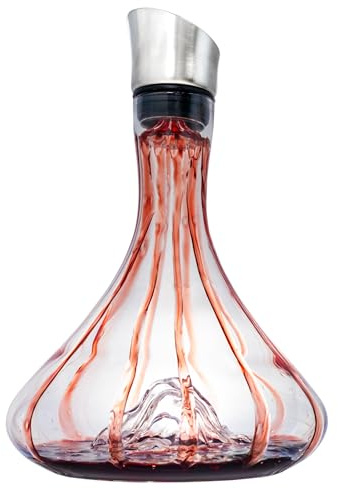 VB VIN BOUQUET FIA 1573 Weinkaraffe 1,5 l mit Belüfter und Ausgießer, Bergmotiv, Premium-Glas, Geschenkverpackung