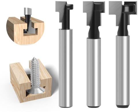 1/4 Inch Shank Keyhole Router Bit Set, 3-Piece for Picture Frames & Cabinet Hanging