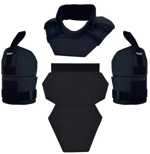 Kit de Protección 3 en 1 para Cuello, Hombros e Ingle, con Almohadillas y Protector Táctico para Hombros, Compatible con Diversos Chalecos.