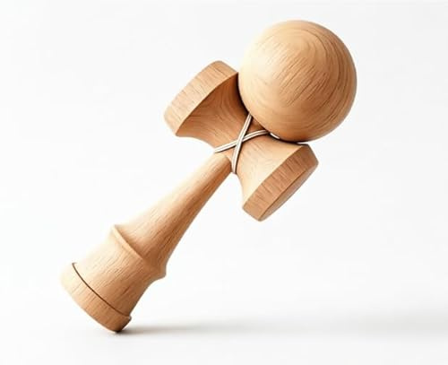 AOVNA Wooden Toy Catch Ball Game Portable Group Game Traditional Balance Skill Game Outdoor Sports Improve Hand Eye Coordination with String for Outdoor Beginners