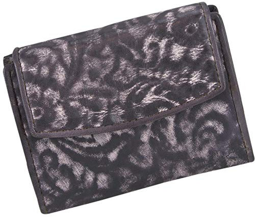 Sunsa Damen Leder Geldbörse. Kleine Geldbeutel. Dunkelbraune Portmonnaie. Vintage Brieftasche. Geldtasche mit viele Fächer für Karten