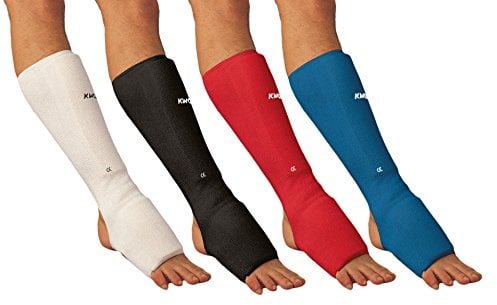 Kwon Schienbein- und Spannschützer Stoff CE weiß-rot-blau-schwarz