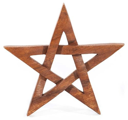 Wandschmuck Pentagramm aus Holz klein Wandbild