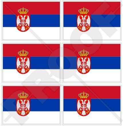 SERBIEN Serbische Staatsflagge, Serbien 40mm Mobile, Handy Vinyl Mini Aufkleber, Abziehbilder x6 Stickers