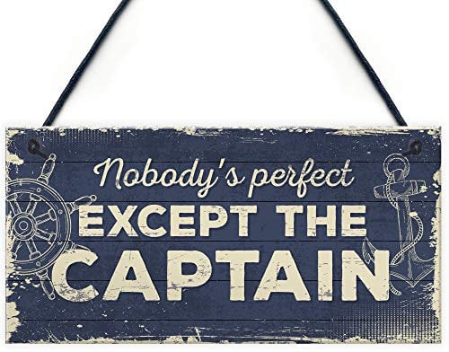 Red Ocean Nautical Sign Captain Bar Pub Bathroom Man Cave Kitchen Plaque Fishing Boat Gift For Men