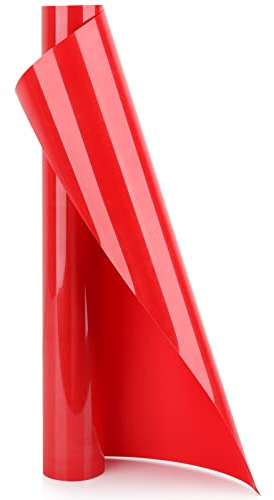 YURROAD Iron On Vinyl, 40 x 12 Red Heat Transfer Vinyl for Fabric, HTV Vinyl for Shirts/Clothing/Bag DIY Craft, Red Iron on Vinyl Roll