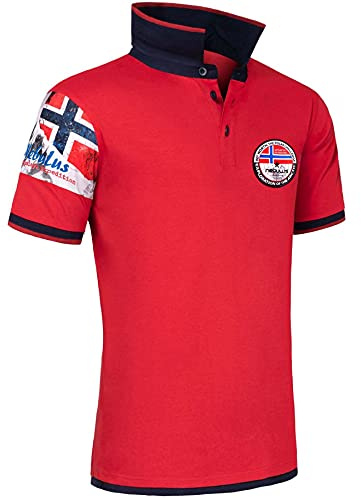 Nebulus Herren Poloshirt Paras, Shirt, Sweatshirt, Polo, rot-Navy - XXL