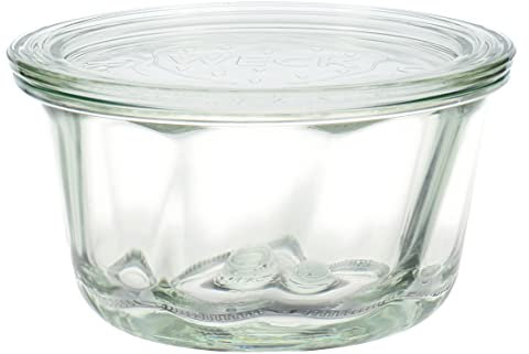 Weck Glas 6 280ml Gugelhupf Form RR100 mit Auswahl Zubehör im Original Weck Karton (Mit Glasdeckel)