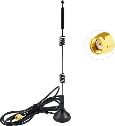 Vecys WiFi Antenne 2.4 G/5G/5.8G Doppelfrequenz 12 dBi MIMO Omnidirektionaler Magnetbasis RP-SMA Adapter 1.5m 4.9 Fuß für PCIE Netzwerk WLAN Kartenrouter Externe Antenne Drahtloses