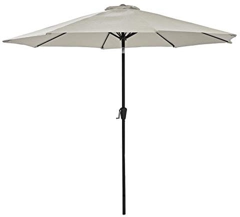 Azuma Garden Parasol 3M Round Silver 8 Panel Crank & Tilt Patio Umbrella Sun Shade