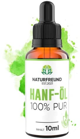 NATURFREUND® Premium Hanföl HOCHDOSIERT Hanfsamenöl Omega 3-6-9 Öl Fettsäuren Naturöl - Made in Germany - 10ml