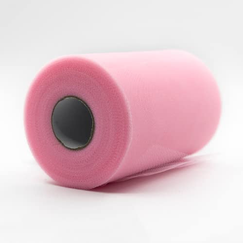 91m x 15 cm! Tessuto in rotolo di tulle per decorazioni artigianali Tutu Matrimoni Costumi Gonne Feste Regalo Fiocco baby shower, Molti colori disponibili. (Rosa Chiaro)