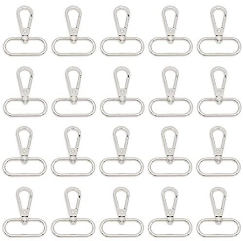 20 Teile Karabinerhaken D-Ring, Drehbarer Karabiner, Swivel Hooks für Taschen, D Ringe Taschenkarabiner, Schlüsselanhänger Swivel Tasche, für Schlüsselanhänger, Hund Leinen, Hängend