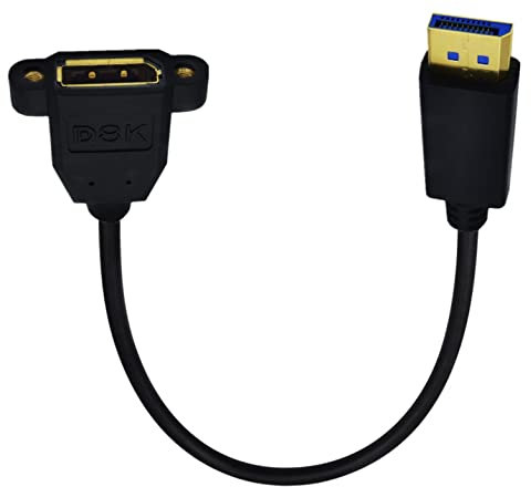 INNOV8 8K DisplayPort 1.4 Male to Female Panel Mount Extension Cable 8K@60Hz (DP Male to DP Female) - 0.3m