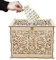 Hochzeitskarten Box, Holz Hohle DIY Geschenk Sumschlag Deko Kiste mit Schlitz und Schloss, Hochzeit Gastkartenbox für Empfang, Hochzeitstag, Babyparty, Geburtstag, Abschlussfeier