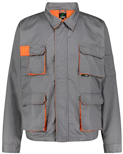 BWOLF Sigma Veste de Travail pour Homme Veste de Travail Multifonction Veste de Travail - Multipoches, Gris/Orange., XL