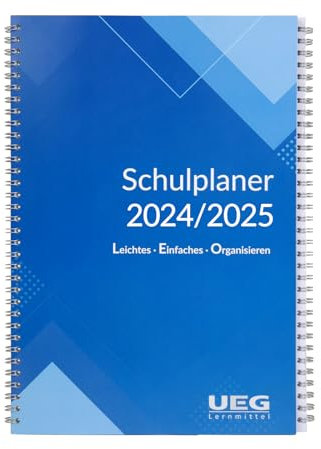 Schulplaner 2024-2025 DIN A4 + Leomappe grau - im Set + DIN A2 Wandkalender gratis - von einem Lehrer für Lehrer