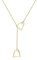 Clearine Steigbügel Halskette 925 Sterling Silber 14K vergoldete Pferd Anhänger Interlock Doppelter Stirrup Schmuck Geschenk für Damen Mädchen Tiere Liebhaber