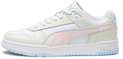 PUMA Unisex Rbd Game Low Baskets, Puma White Frosty Pink Vapor Gray Icy Blue Puma Gold, 38 EU