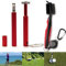 VANANA 3in1 Aluminium Golf Clean Tool Set, Golf Club Brush U V Blade Iron Wedge Club Groove Sharpener Cleaner for Golfer (Red)