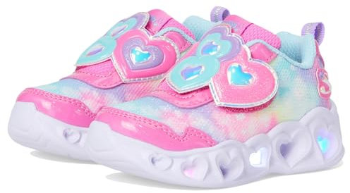 Skechers Girls, Zapatillas Niñas, Pink Sparkle Mesh Turquoise Trim, 36 EU