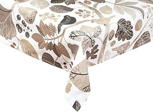 beties Zauberwald Tischdecke ca. 130x200 cm Tischdecke hochwertig & angenehm aus 100% Baumwolle (Taupe)