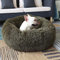 Hundebett für kleine Hunde, waschbar, orthopädisch, beruhigend, Donut-Design, flauschig, 58 cm, Olivgrün