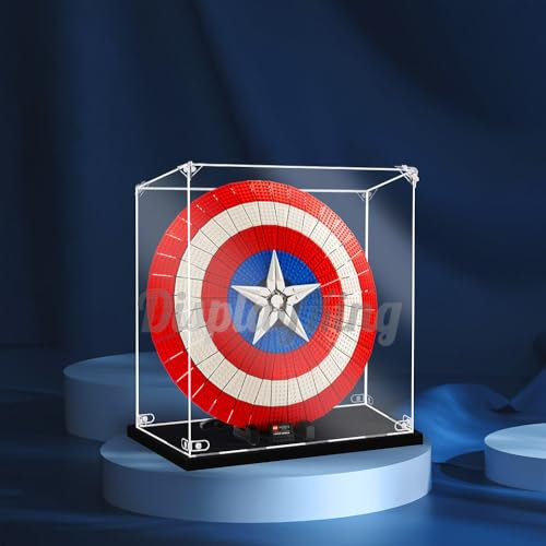Acryl-Vitrine mit Schraube für LEGO® Captain Americas Schild 76262 (Lego Set ist nicht im Lieferumfang enthalten) (kein Hintergrund)