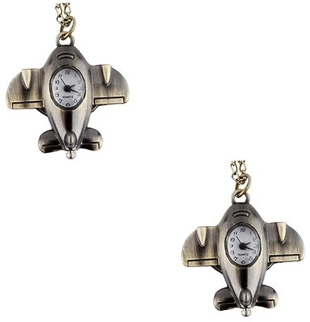 ABOOFAN 2 Stücke Taschenuhr Flugzeug Form Schlüsselring Dekorative Für Pullover Keychain Anlass
