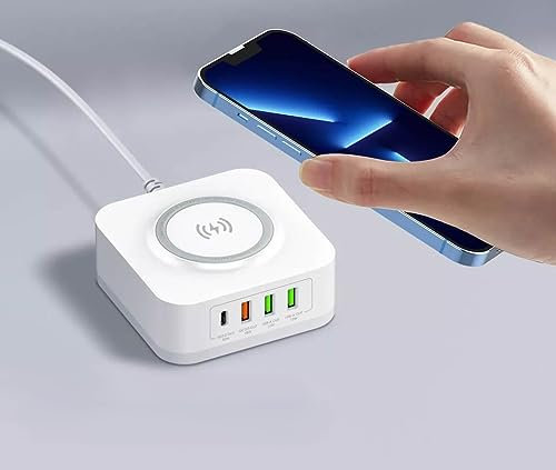 Super Fast 15W Wireless charger HUB QC PD White for iPhone and Samsung 32w Desktop Multi port HUB station Type C for Mobile phone