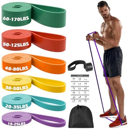 Zacro 6 Packs Elastiche Resistenza Band - Elastiche Fitness Band di Resistenza in Lattice Naturale Resistente Fitness Premium Resistance Band per Allenamento Stretching Powerlifting Resistenza