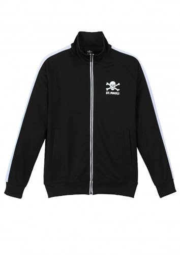 FC St. Pauli - Totenkopf - Trainingsjacke schwarz/weiß (DE/NL/SE/PL, Alphanumerisch, L, Regular, Regular, Schwarz)