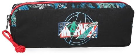 Marvel Trousse d'école Disney Shield pour Enfant, fabriquée en Polyester, idéale pour Organiser et Transporter des Crayons et des stylos, par Joumma Bags., Noir, Trousse
