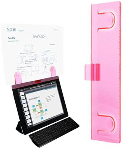 1/2 Monitor Document Stand - Business Cards Notes | Adhesive Sticky Note Paper Holder, Burr Desktop Clips, Monitor Document Paper Holder, Message Board for A4 Paper, Random Color