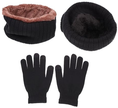 VALICLUD 1satz Warme Strickmütze Schal Und Handschuhe Für Damen Und Herren Winter Outdoor Bekleidung Isolierende Bequeme Und Modische Accessoires Für Wandern Und Radfahren