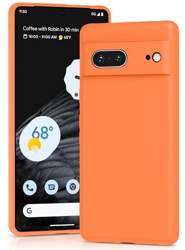 YATWIN für Google Pixel 7 Hülle, Premium Silikon Handyhülle mit Kameraschutz, Seidig-Weicher Berühren Ultra Dünne Stoßfeste Kratzfeste Schutzhülle, Orange