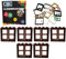 CMC imports 60594 - Set di 6 blocchi per finestre + telaio della finestra, 1 x 4 x 3 cm (marrone scuro – marrone)