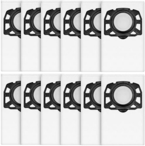 Sansoak 12Stück Staubsaugerbeutel Kompatibel mit Kärcher WD4 WD5 WD6 MV4 MV5 MV6 WD5P WD6P Staubbeutel Vliesfilterbeutel KFI 487, Ersetzen 2.863-006.0 Premium Beutel Filtertüten Nass Trockensauger