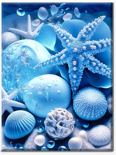 MFSIHZT Diamond Painting Erwachsene, 5D Diamant Painting Bilder DIY Mosaikherstellung Bastelset, 30 X 40cm Diamond Painting Set für Erwachsene, Geschenke und Wandbilder Wohnzimmer, Seestern