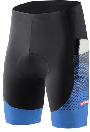 BERGRISAR Radlerhose Herren Fahrradhose Radhose 4D Gepolstert Atmungsaktive Stoßfeste Hose für MTB Rennrad Trail