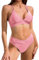 Rayson Costume da Bagno Donna 2 Pezzi con Doppie Spalline Vita Alta Curvy Tummy Control Costumi Set Bagno Imbottito Reggiseno Push Up Bikini Donna Mare Taglia Regolabile(Rosa, M)