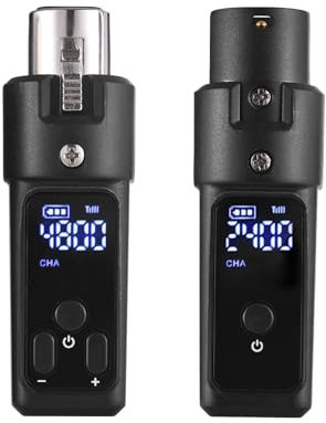 summina 2.4G Microphone Wireless Xlr Transmitter and Receiver Rechargeable Mic System for 48V Condenser Microphones Audio Mixer Electric Guitar Bass Speaker Wireless Mic Transmitters Receivers