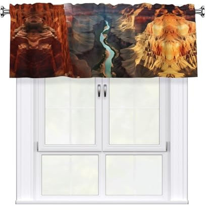 WHJDPP Grand Canyon, Arizona, tende corte con mantovana 137 x 45 cm, decorazione per la casa per cucina, bagno, lavanderia, studio, finestra superiore