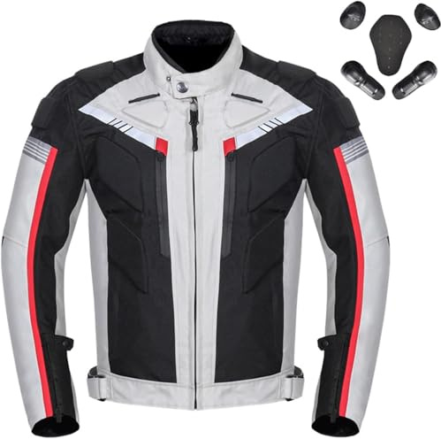 Motorradjacke Herren Mit Protektoren,Bikerjacke,Wasserdicht & Winddicht,600D Oxford,Reflektierend,Sommer Winter,Motorradbekleidung Männer Mit Herausnehmbarem Innenfutter,Fahrradbekleidung A,6XL
