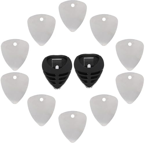 ULTECHNOVO Metal Guitar Picks Set mit Hochwertigen Edelstahl plektren Ergonomisch Geformt Inklusive Praktischen Aufbewahrungsboxen Geeignet für Folk gitarre Bass und Saiteninstrumente