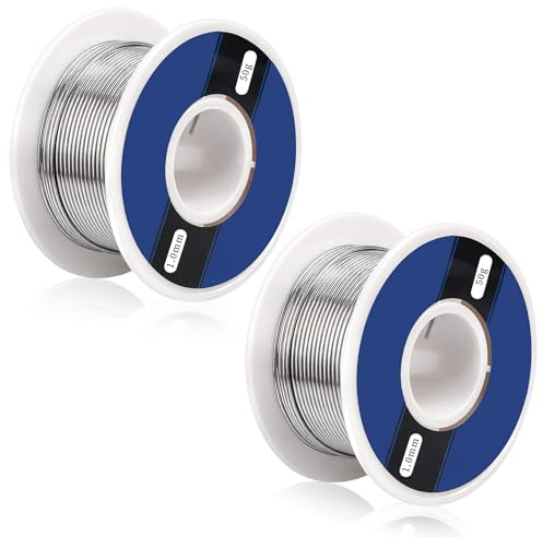 Alambre de Soldadura, 1mm 50g Hilo Estaño para Soldar, 2 Piezas | Plata Estaño para Soldar Electronica,Hilo Soldadura con Núcleo de Colofonia para Eléctrica Componentes Electrónica Reparación