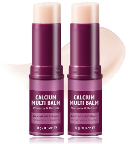 2PCS Calcium Balm Stick - Korean Skincare - Calcium Multi Balm Stick - Kollagen Sticks Straffung & Pflegend - Augencreme gegen Falten und Augenringe - Korean Wrinkle Stick für Gesicht, Augen & Hals